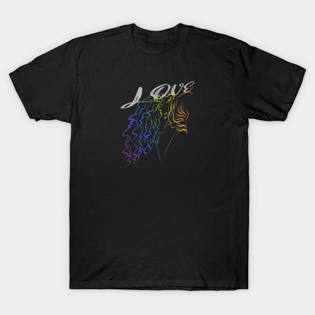 LGBTQ, Girls, Kiss, Gay, Rainbow Colors, Tee T-Shirt by KZK101